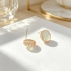 ED076128 freshwater pearl Stud earrings s925 Silver needle stud earrings are new Instags-style versatile earrings for women. Their niche design is suitable for daily wear Specification image